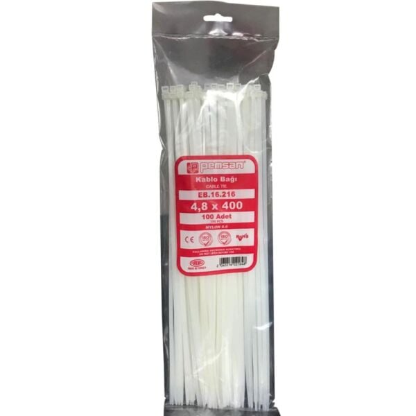 Plastik Kelepçe Uzun Yerli (100 Adet) 4.8X400 Mm