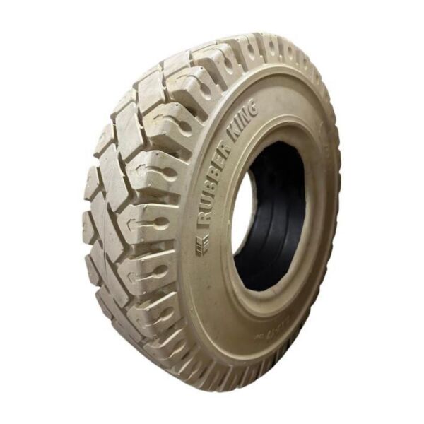 650-10 Premium Beyaz Forklift Dolgu Lastiği Sekmanlı Rubber King 5.00F-10 65010 6.50-10