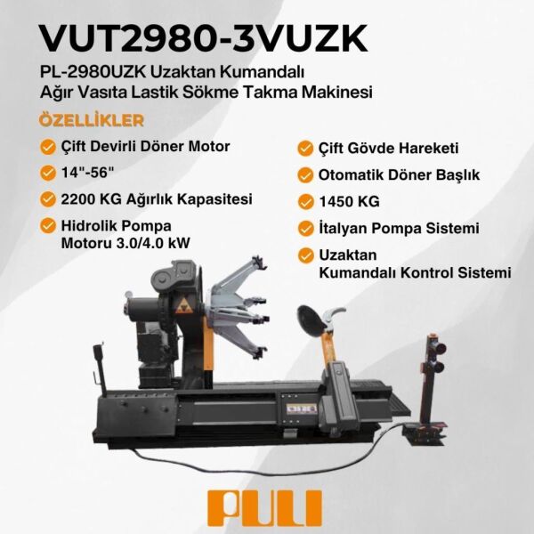 Puli PL-2980 Uzaktan Kumandalı Ağır Vasıta Sökme Takma 14-56 380V