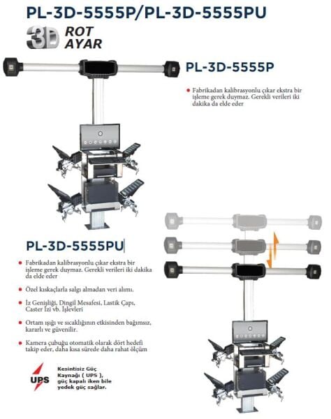 Unite 3D Öndüzen - Rot Ayar Makinesi Kanal - Lift Modeli Pl-3D-5555PU