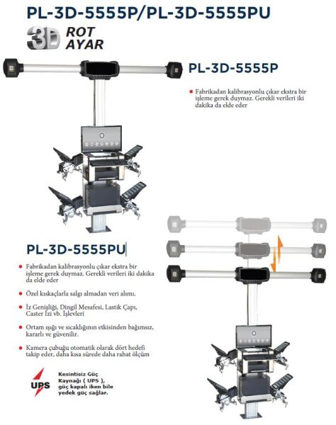 Unite 3D Öndüzen - Rot Ayar Makinesi Kanal - Lift Modeli Pl-3D-5555PU