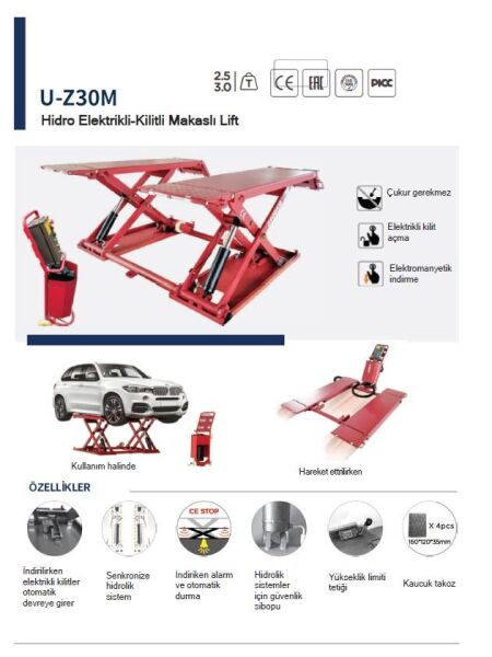Unite U-Z30M Hidro Elektrikli Lift