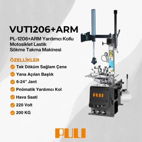 Puli PL-1206 Yarı Otomatik Motosiklet Lastik Sökme Takma Makinesi