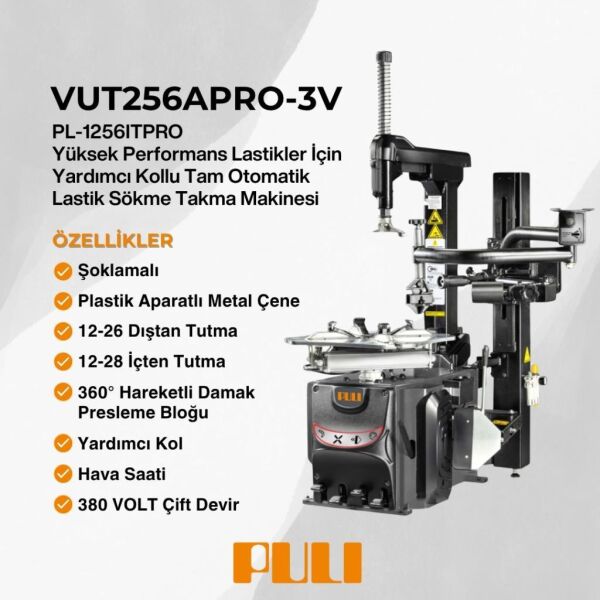 Puli PL-1256ITPRO Tam Otomatik Lastik Sökme Takma Makinesi